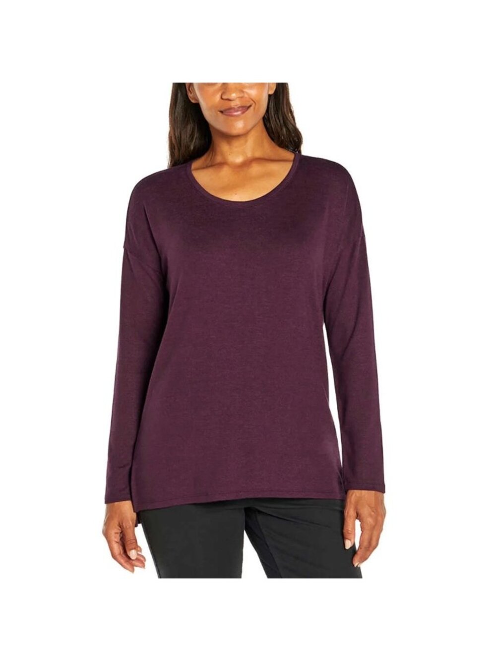 NWT Banana Republic Women's L Long Sleeve Top Purple Rayon Blend